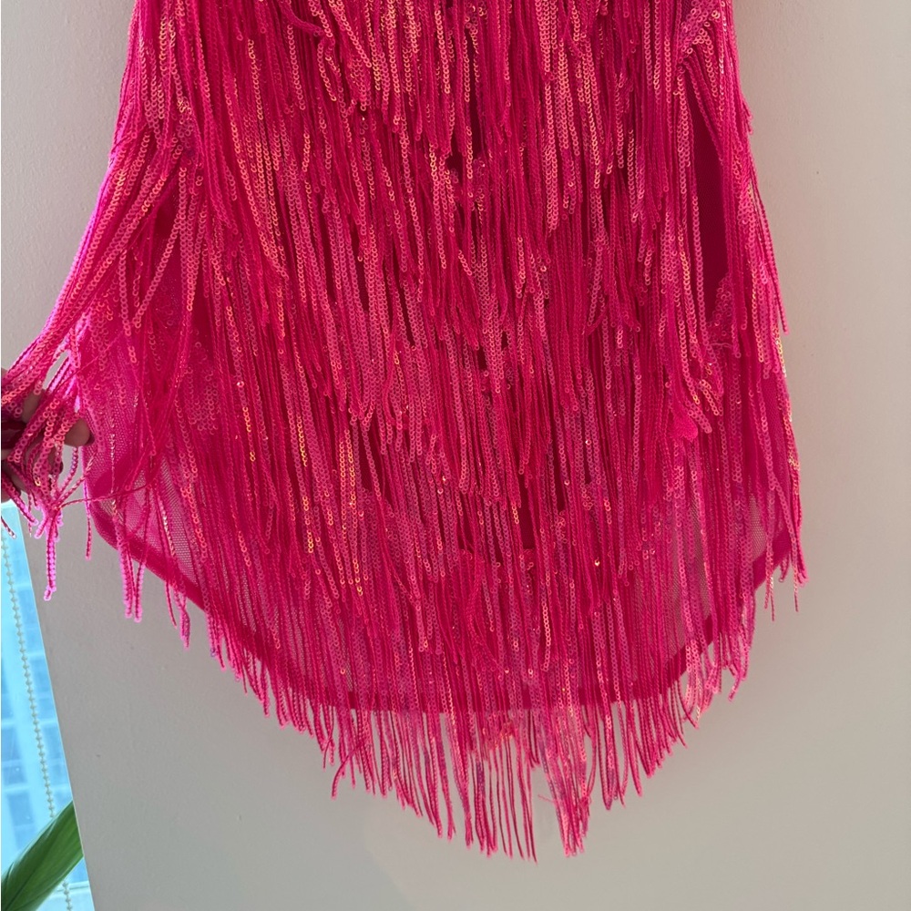 AKIRA Pink Sequin Fringe Dress - Picture 3 of 5